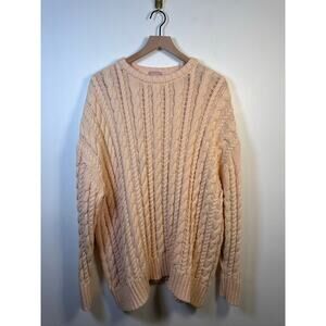 Show Me Your Mumu Day to Day Relaxed Oversized Sweater Pink Cable Knit Sweater